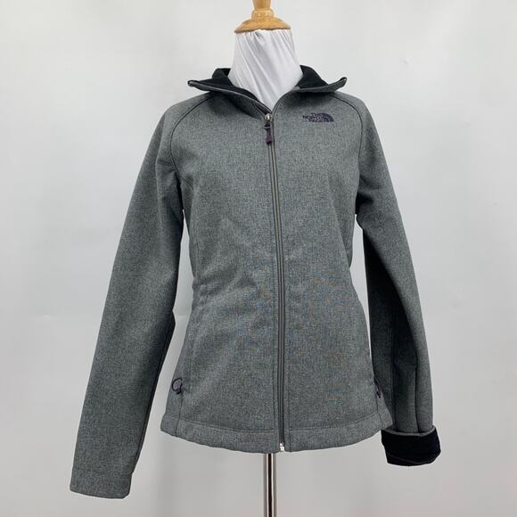 The North Face Jacket Womens Small Gray Fleece Lined Windwall Softshell Full Zip - Picture 2 of 14